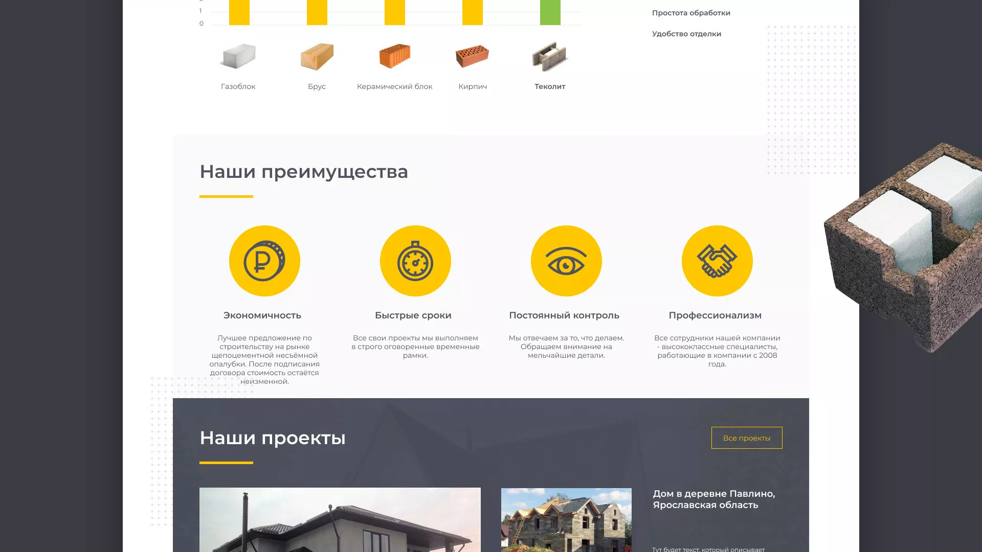 Создание сайта для строительной компании «ЭКОДОМ» в Комсомольске-на-Амуре