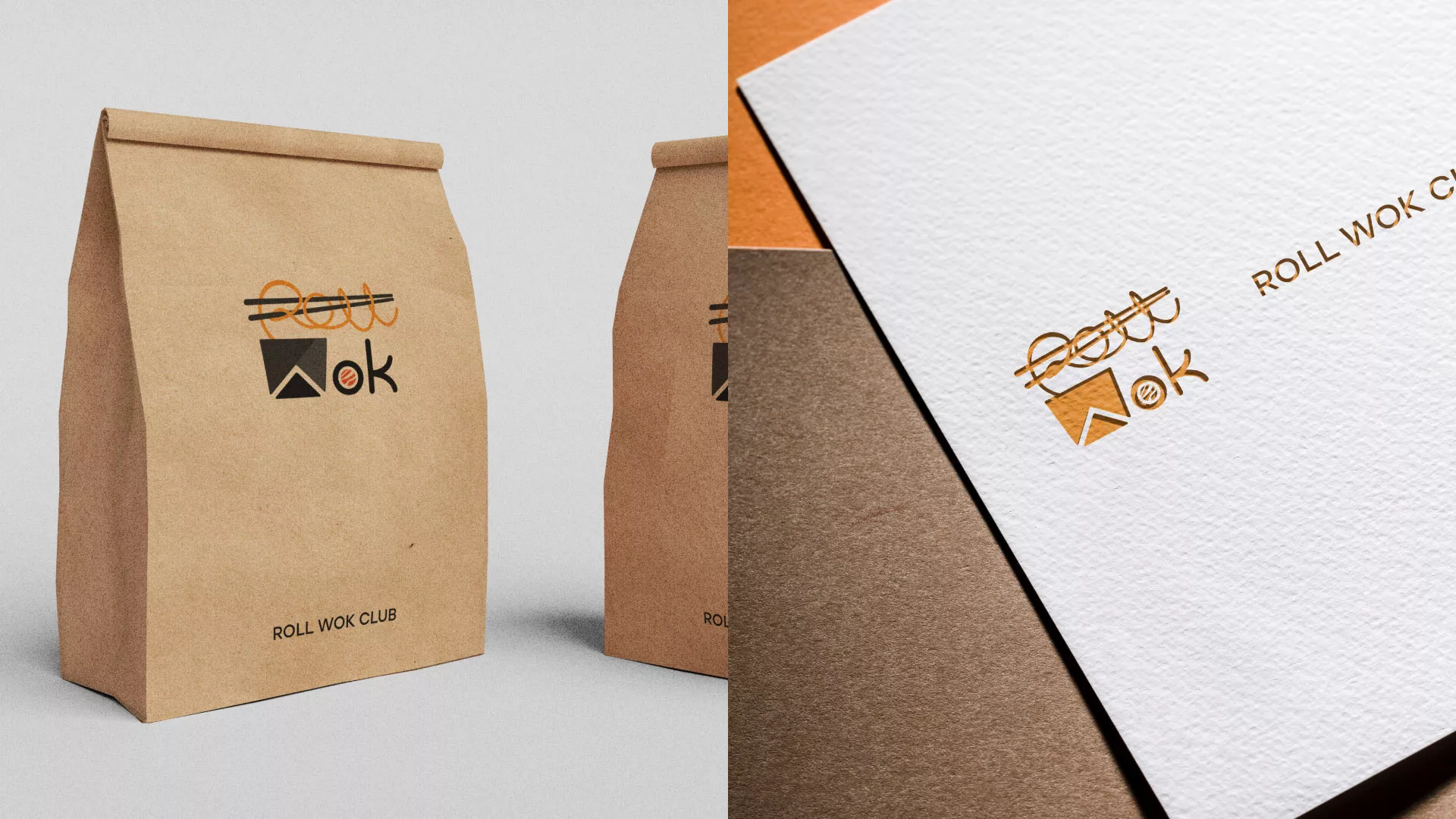 Разработка логотипа суши-бара «Roll Wok Club» в Комсомольске-на-Амуре