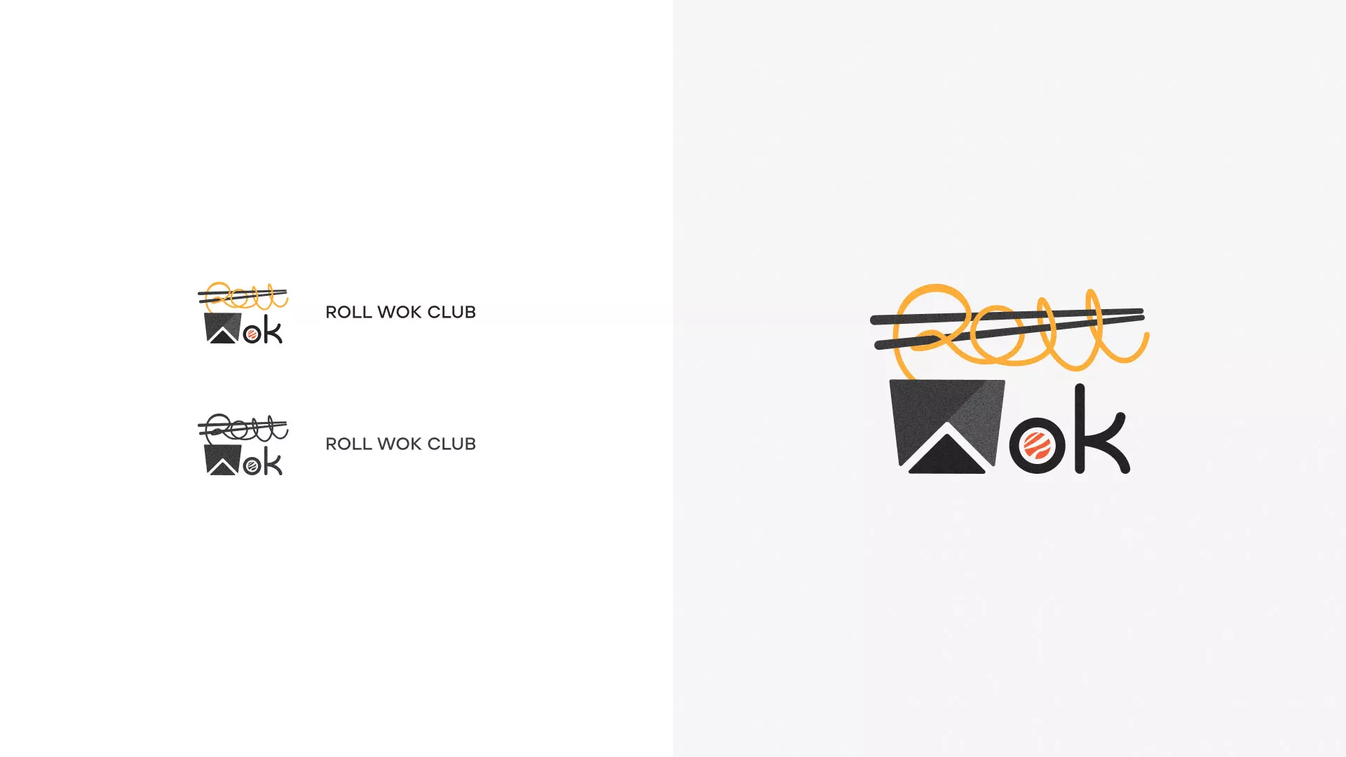 Разработка логотипа суши-бара «Roll Wok Club» в Комсомольске-на-Амуре