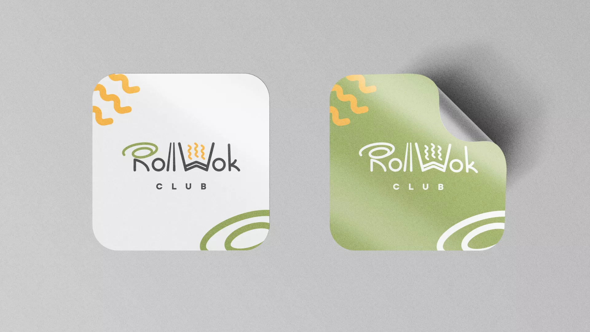 Разработка логотипа и фирменного стиля суши-бара «Roll Wok Club» в Комсомольске-на-Амуре